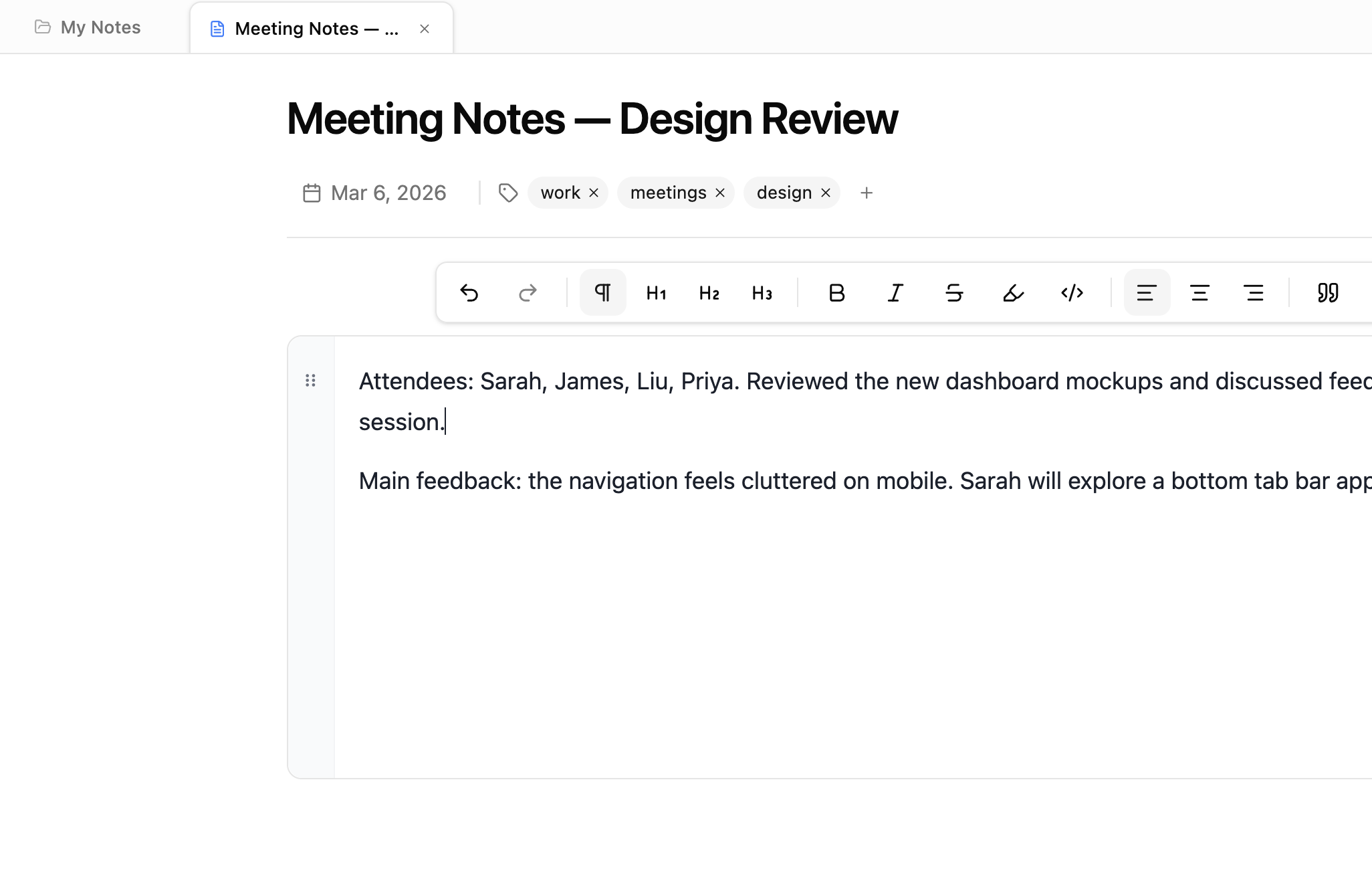 Jot — Offline Notes with a RAG agent detail 2